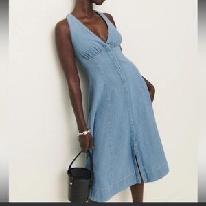 Reformation blue Sebastien midi dress Size 4